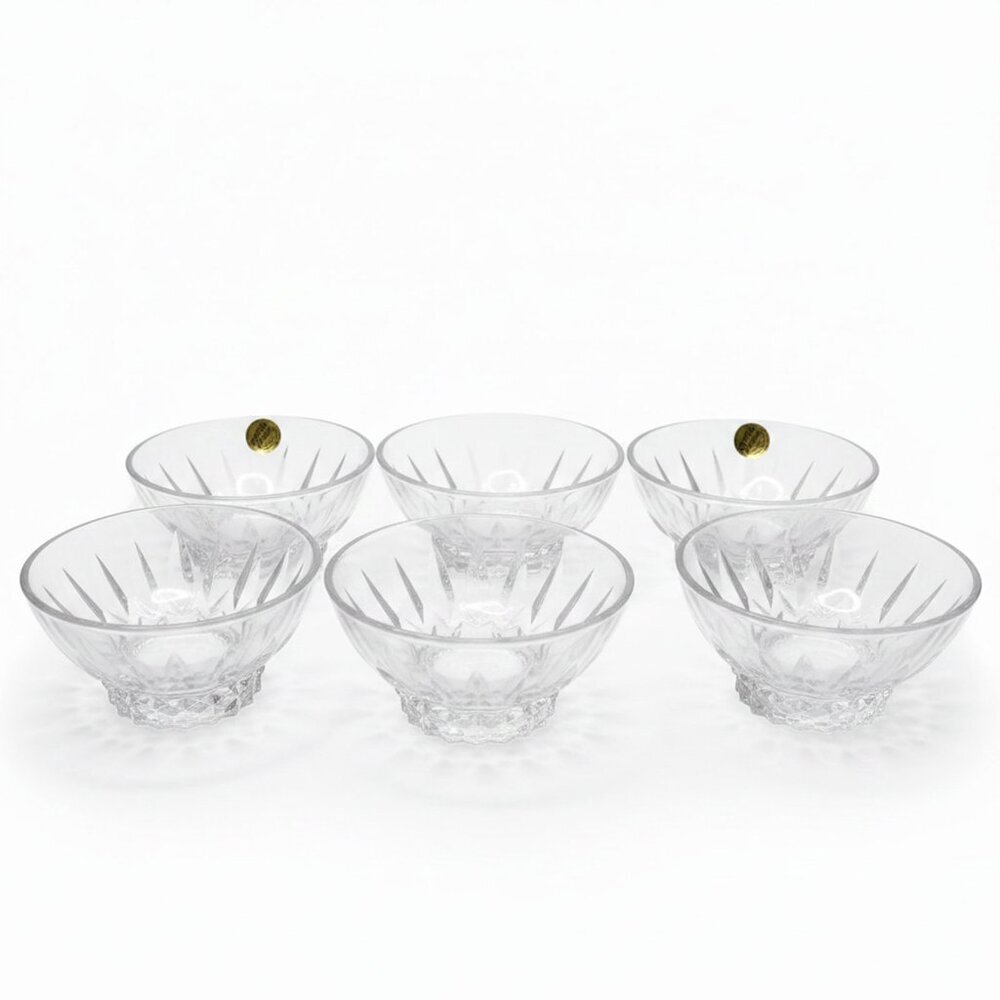NIB Vintage Cristal d’Arques Villandry 24% Lead Crystal Dessert Bowls – Set of 6